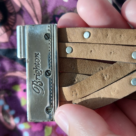 Brighton Silvertone & Leather Braided Bracelet - Picture 3 of 5